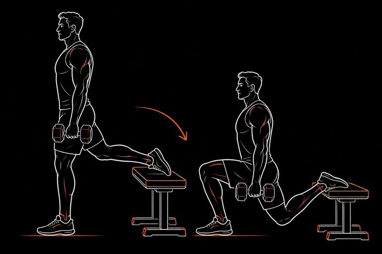 Boceto técnico: Bulgarian split squat