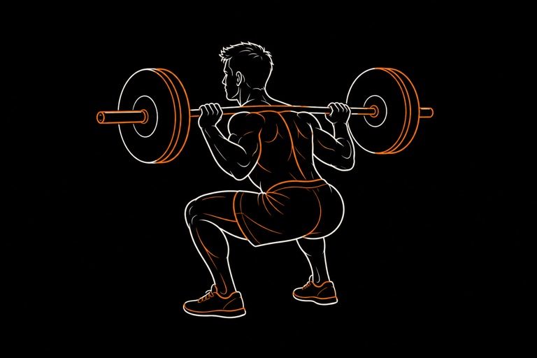 Boceto técnico: high-bar squat
