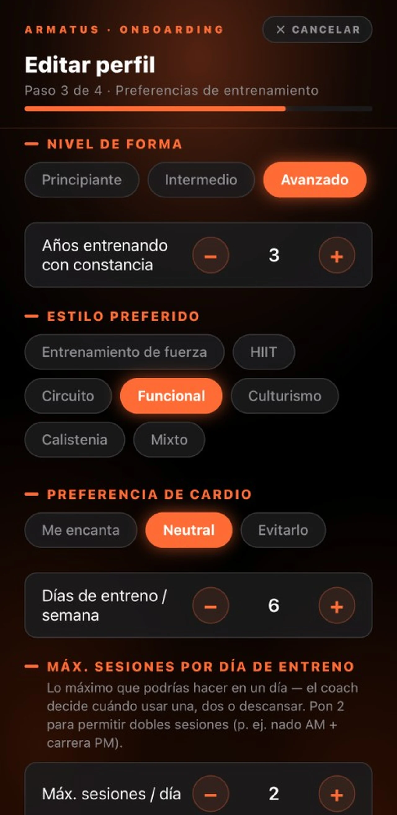 Onboarding: entrenamiento