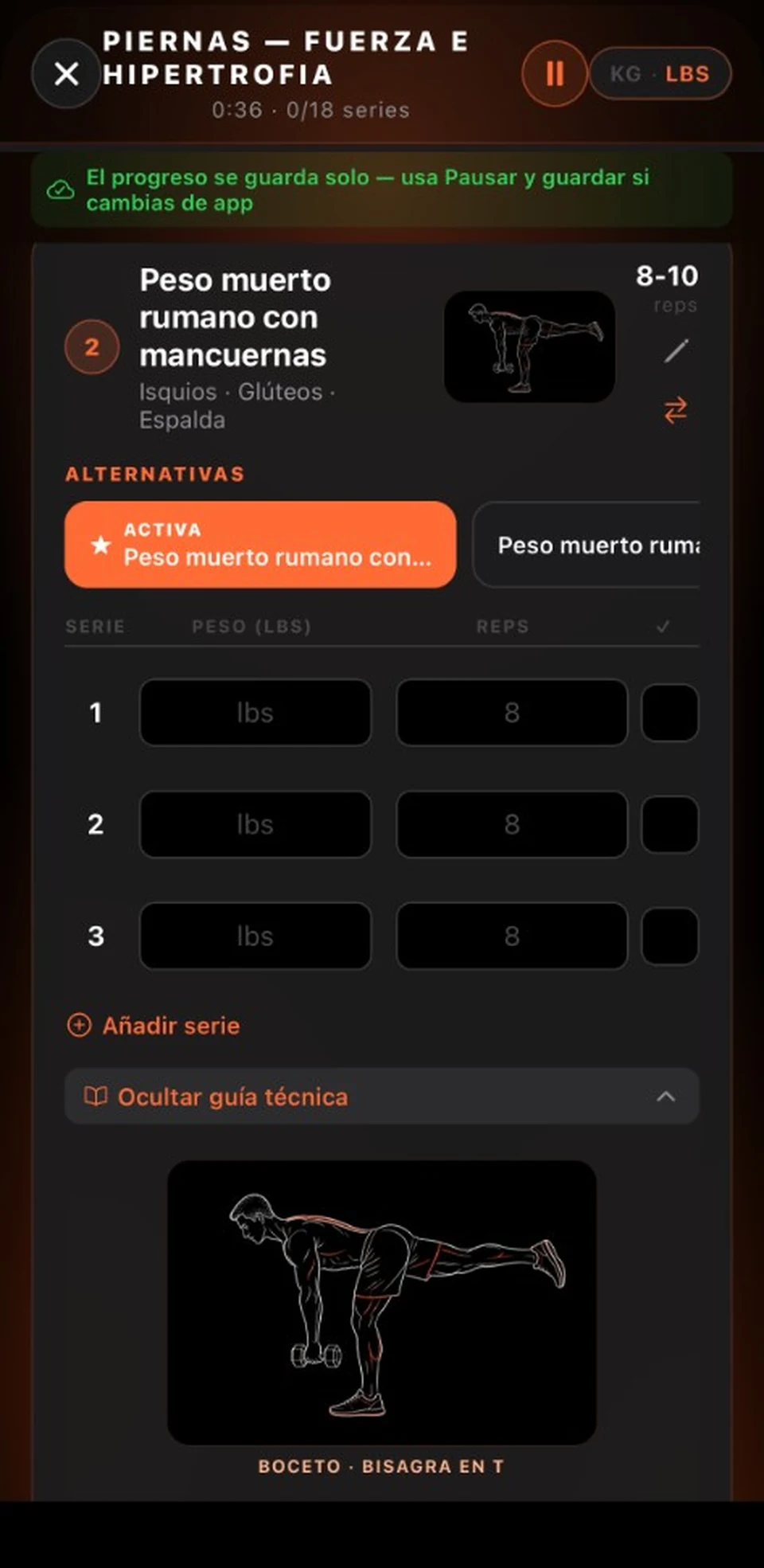 Tracker en vivo con alternativas